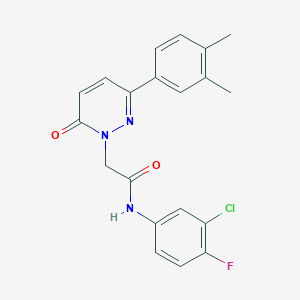 molecular formula C20H17ClFN3O2 B11359900 N-(3-chloro-4-fluorophenyl)-2-[3-(3,4-dimethylphenyl)-6-oxopyridazin-1(6H)-yl]acetamide 