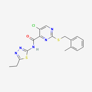 5-chloro-N-(5-ethyl-1,3,4-thiadiazol-2-yl)-2-[(2-methylbenzyl)sulfanyl]pyrimidine-4-carboxamide