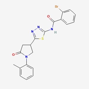 2-bromo-N-{5-[1-(2-methylphenyl)-5-oxopyrrolidin-3-yl]-1,3,4-thiadiazol-2-yl}benzamide