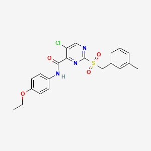 molecular formula C21H20ClN3O4S B11359931 5-chloro-N-(4-ethoxyphenyl)-2-[(3-methylbenzyl)sulfonyl]pyrimidine-4-carboxamide 