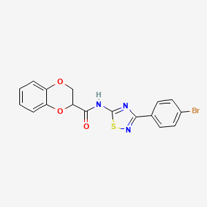 molecular formula C17H12BrN3O3S B11359976 N-[3-(4-bromophenyl)-1,2,4-thiadiazol-5-yl]-2,3-dihydro-1,4-benzodioxine-2-carboxamide 