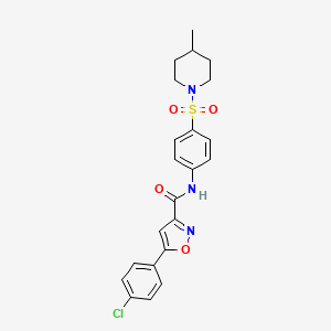 5-(4-chlorophenyl)-N-{4-[(4-methylpiperidin-1-yl)sulfonyl]phenyl}-1,2-oxazole-3-carboxamide