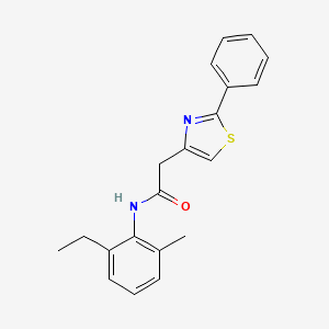 molecular formula C20H20N2OS B11360022 N-(2-ethyl-6-methylphenyl)-2-(2-phenyl-1,3-thiazol-4-yl)acetamide 