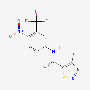 molecular formula C11H7F3N4O3S B11360029 4-methyl-N-[4-nitro-3-(trifluoromethyl)phenyl]-1,2,3-thiadiazole-5-carboxamide 