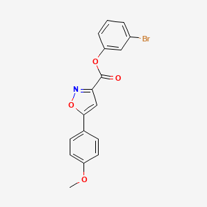 molecular formula C17H12BrNO4 B11360032 3-Bromophenyl 5-(4-methoxyphenyl)-1,2-oxazole-3-carboxylate 