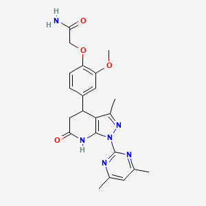 molecular formula C22H24N6O4 B11360071 2-{4-[1-(4,6-dimethylpyrimidin-2-yl)-6-hydroxy-3-methyl-4,5-dihydro-1H-pyrazolo[3,4-b]pyridin-4-yl]-2-methoxyphenoxy}acetamide 