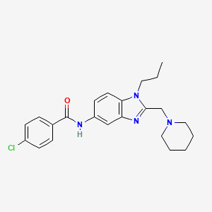 4-chloro-N-[2-(piperidin-1-ylmethyl)-1-propyl-1H-benzimidazol-5-yl]benzamide