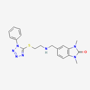 1,3-dimethyl-5-[({2-[(1-phenyl-1H-tetrazol-5-yl)sulfanyl]ethyl}amino)methyl]-1,3-dihydro-2H-benzimidazol-2-one