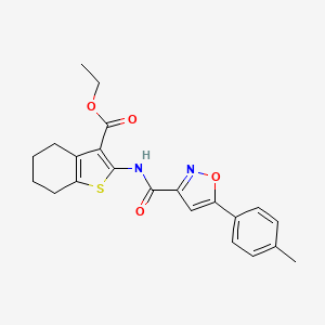 molecular formula C22H22N2O4S B11360105 Ethyl 2-({[5-(4-methylphenyl)-1,2-oxazol-3-yl]carbonyl}amino)-4,5,6,7-tetrahydro-1-benzothiophene-3-carboxylate 