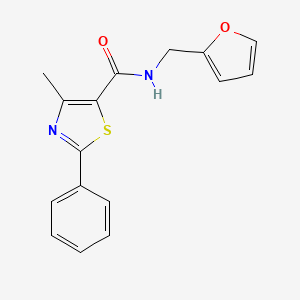 molecular formula C16H14N2O2S B11360129 N-(furan-2-ylmethyl)-4-methyl-2-phenyl-1,3-thiazole-5-carboxamide 