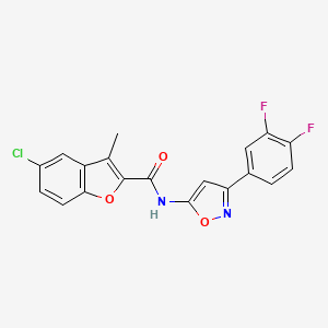 molecular formula C19H11ClF2N2O3 B11360156 5-chloro-N-[3-(3,4-difluorophenyl)-1,2-oxazol-5-yl]-3-methyl-1-benzofuran-2-carboxamide 