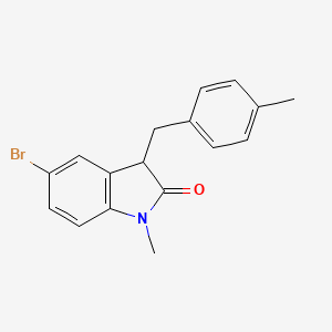 molecular formula C17H16BrNO B11360161 5-bromo-1-methyl-3-(4-methylbenzyl)-1,3-dihydro-2H-indol-2-one 