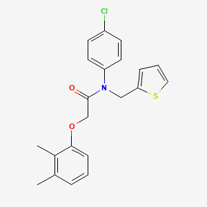 molecular formula C21H20ClNO2S B11360166 N-(4-chlorophenyl)-2-(2,3-dimethylphenoxy)-N-(thiophen-2-ylmethyl)acetamide 