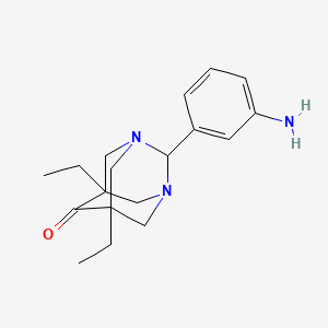 2-(3-Aminophenyl)-5,7-diethyl-1,3-diazatricyclo[3.3.1.1~3,7~]decan-6-one