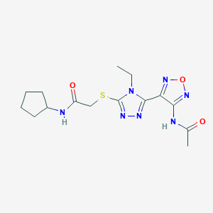 2-({5-[4-(acetylamino)-1,2,5-oxadiazol-3-yl]-4-ethyl-4H-1,2,4-triazol-3-yl}sulfanyl)-N-cyclopentylacetamide