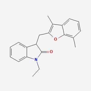 3-[(3,7-dimethyl-1-benzofuran-2-yl)methyl]-1-ethyl-1,3-dihydro-2H-indol-2-one