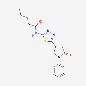 N-[5-(5-oxo-1-phenylpyrrolidin-3-yl)-1,3,4-thiadiazol-2-yl]pentanamide