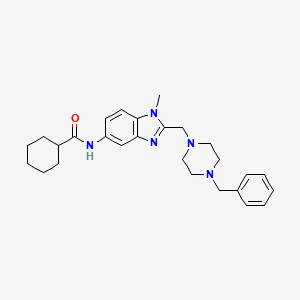 molecular formula C27H35N5O B11360266 N-{2-[(4-benzylpiperazin-1-yl)methyl]-1-methyl-1H-benzimidazol-5-yl}cyclohexanecarboxamide 