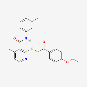 2-{[2-(4-ethoxyphenyl)-2-oxoethyl]sulfanyl}-4,6-dimethyl-N-(3-methylphenyl)pyridine-3-carboxamide