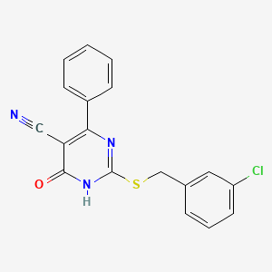 2-[(3-chlorophenyl)methylsulfanyl]-4-oxo-6-phenyl-1H-pyrimidine-5-carbonitrile