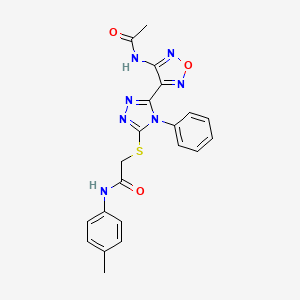 2-({5-[4-(acetylamino)-1,2,5-oxadiazol-3-yl]-4-phenyl-4H-1,2,4-triazol-3-yl}sulfanyl)-N-(4-methylphenyl)acetamide