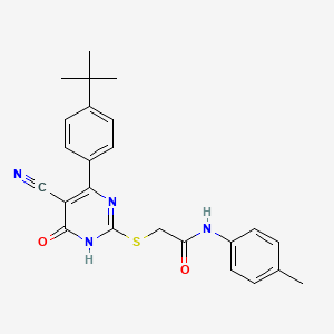 2-{[4-(4-Tert-butylphenyl)-5-cyano-6-oxo-1,6-dihydropyrimidin-2-YL]sulfanyl}-N-(4-methylphenyl)acetamide