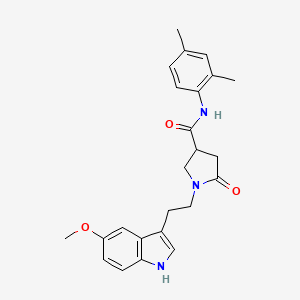 molecular formula C24H27N3O3 B11360426 N-(2,4-dimethylphenyl)-1-[2-(5-methoxy-1H-indol-3-yl)ethyl]-5-oxopyrrolidine-3-carboxamide 