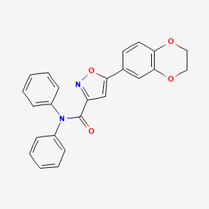 5-(2,3-dihydro-1,4-benzodioxin-6-yl)-N,N-diphenyl-1,2-oxazole-3-carboxamide