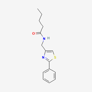 molecular formula C15H18N2OS B11360445 N-[(2-phenyl-1,3-thiazol-4-yl)methyl]pentanamide 