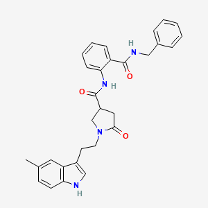 molecular formula C30H30N4O3 B11360468 N-[2-(benzylcarbamoyl)phenyl]-1-[2-(5-methyl-1H-indol-3-yl)ethyl]-5-oxopyrrolidine-3-carboxamide 