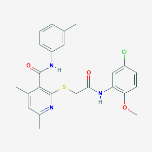 molecular formula C24H24ClN3O3S B11360476 2-({2-[(5-chloro-2-methoxyphenyl)amino]-2-oxoethyl}sulfanyl)-4,6-dimethyl-N-(3-methylphenyl)pyridine-3-carboxamide 