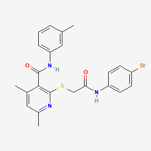 2-({2-[(4-bromophenyl)amino]-2-oxoethyl}sulfanyl)-4,6-dimethyl-N-(3-methylphenyl)pyridine-3-carboxamide