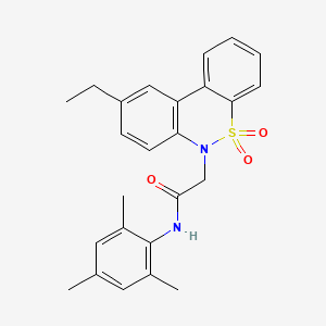 2-(9-ethyl-5,5-dioxido-6H-dibenzo[c,e][1,2]thiazin-6-yl)-N-mesitylacetamide