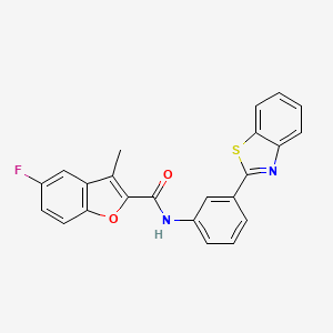 molecular formula C23H15FN2O2S B11360525 N-[3-(1,3-benzothiazol-2-yl)phenyl]-5-fluoro-3-methyl-1-benzofuran-2-carboxamide 