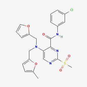 N-(3-chlorophenyl)-5-{(furan-2-ylmethyl)[(5-methylfuran-2-yl)methyl]amino}-2-(methylsulfonyl)pyrimidine-4-carboxamide