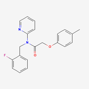 molecular formula C21H19FN2O2 B11360532 N-(2-fluorobenzyl)-2-(4-methylphenoxy)-N-(pyridin-2-yl)acetamide 