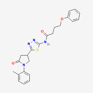 N-{5-[1-(2-methylphenyl)-5-oxopyrrolidin-3-yl]-1,3,4-thiadiazol-2-yl}-4-phenoxybutanamide