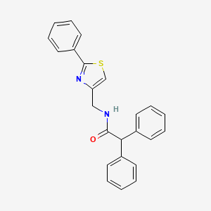 molecular formula C24H20N2OS B11360579 2,2-diphenyl-N-[(2-phenyl-1,3-thiazol-4-yl)methyl]acetamide 