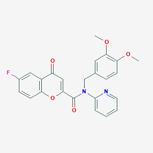 N-(3,4-dimethoxybenzyl)-6-fluoro-4-oxo-N-(pyridin-2-yl)-4H-chromene-2-carboxamide