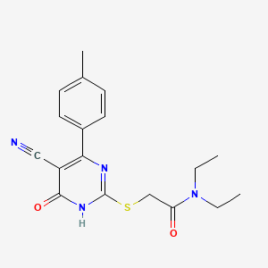 2-{[5-Cyano-4-(4-methylphenyl)-6-oxo-1,6-dihydropyrimidin-2-YL]sulfanyl}-N,N-diethylacetamide