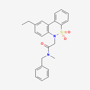 molecular formula C24H24N2O3S B11360615 N-benzyl-2-(9-ethyl-5,5-dioxido-6H-dibenzo[c,e][1,2]thiazin-6-yl)-N-methylacetamide 