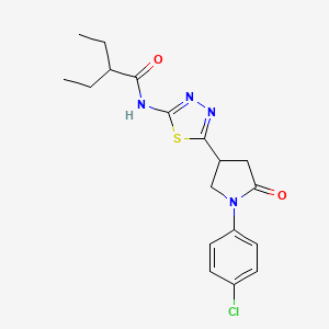 N-{5-[1-(4-chlorophenyl)-5-oxopyrrolidin-3-yl]-1,3,4-thiadiazol-2-yl}-2-ethylbutanamide