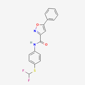 molecular formula C17H12F2N2O2S B11360621 N-{4-[(difluoromethyl)sulfanyl]phenyl}-5-phenyl-1,2-oxazole-3-carboxamide 