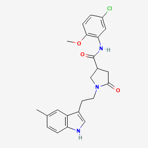 molecular formula C23H24ClN3O3 B11360633 N-(5-chloro-2-methoxyphenyl)-1-[2-(5-methyl-1H-indol-3-yl)ethyl]-5-oxopyrrolidine-3-carboxamide 