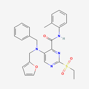 5-[benzyl(furan-2-ylmethyl)amino]-2-(ethylsulfonyl)-N-(2-methylphenyl)pyrimidine-4-carboxamide