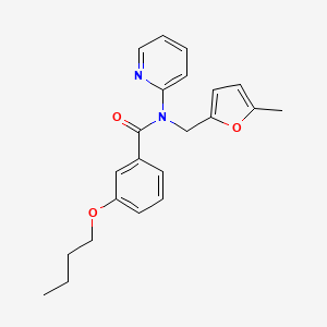 molecular formula C22H24N2O3 B11360659 3-butoxy-N-[(5-methylfuran-2-yl)methyl]-N-(pyridin-2-yl)benzamide 