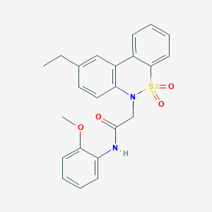 2-(9-ethyl-5,5-dioxido-6H-dibenzo[c,e][1,2]thiazin-6-yl)-N-(2-methoxyphenyl)acetamide