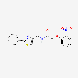 2-(2-nitrophenoxy)-N-[(2-phenyl-1,3-thiazol-4-yl)methyl]acetamide