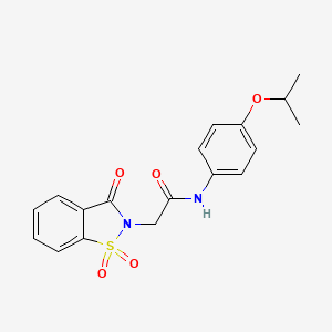 2-(1,1-dioxido-3-oxo-1,2-benzisothiazol-2(3H)-yl)-N-(4-isopropoxyphenyl)acetamide