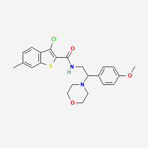 molecular formula C23H25ClN2O3S B11360690 3-chloro-N-[2-(4-methoxyphenyl)-2-(morpholin-4-yl)ethyl]-6-methyl-1-benzothiophene-2-carboxamide 